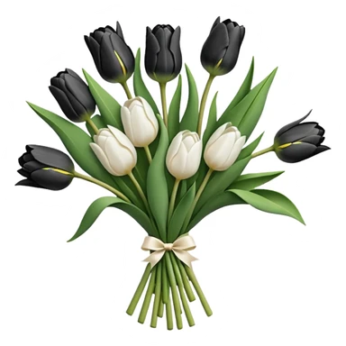 White tulips bouque sticker