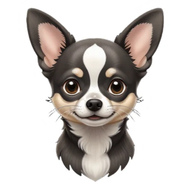 Very Dark graphite Chihuahua with white markings sticker