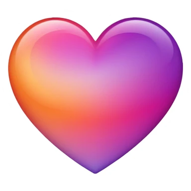 This emoji shows a stylized heart shape rotated 90 degreesIt features a smooth gradient blending warm orange, pink, and purple tones, creating a soft and vibrant look.  sticker