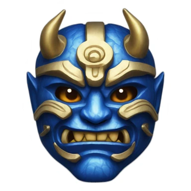 sapphire japanese oni mask sticker