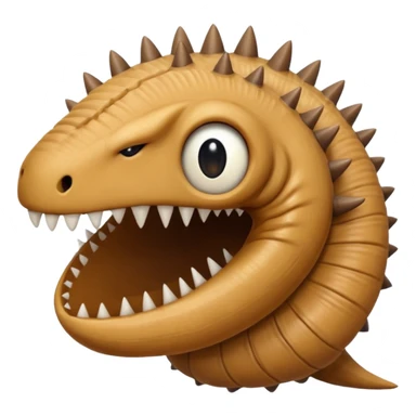 Sand worm from dune make the face a hole with long spiky teeth no eyes sticker