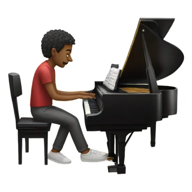 person playing piano sticker