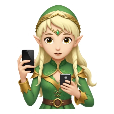 elf with persion crawl custome dress and smartphone sticker