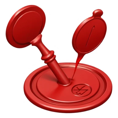 wax seal in the form of a check mark sticker