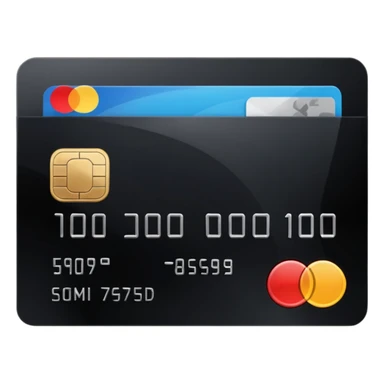 black credit card, no text, no numbers sticker