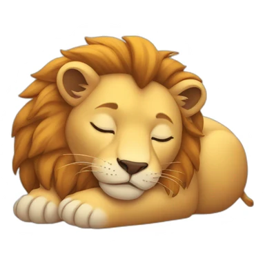 A cute sleeping lion sticker