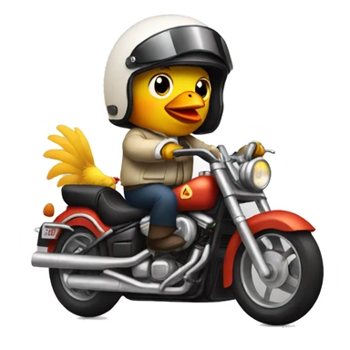 Little chicken driving motorcycle  sticker