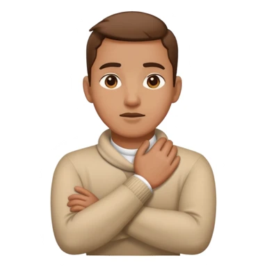 Person with Hands crossed grabbing their neck sticker