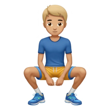 A skinny man squatting with his hands on his knees sticker