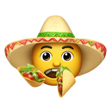 guy with sombrero eating a taco sticker