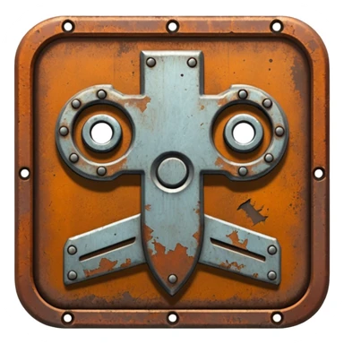 Create an ultra-realistic metal icon that reads 'DUBS' based on the Rust video game. sticker