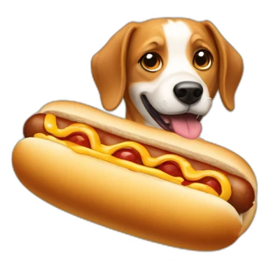 Dog eat a hotdog  sticker