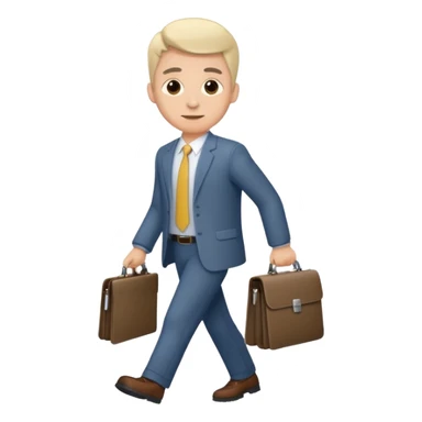 Man with portfolio heading to work. sticker