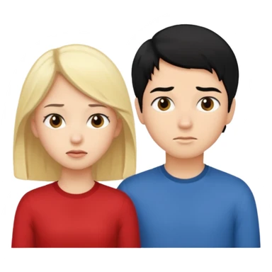 black hair girl ignore blond hair boy sticker