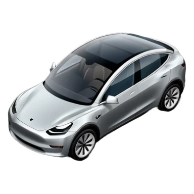 A Tesla Model Y parallel parking in front of a store, from above sticker