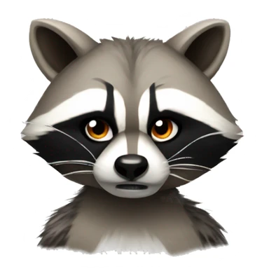 angry raccoon with bow on its head sticker