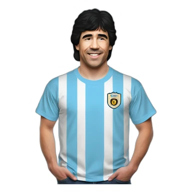 Diego Maradona 86 argentina stripes tshirt sticker