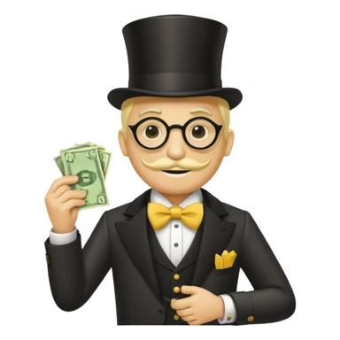 The monopoly fella with a monocle and yellow sticker