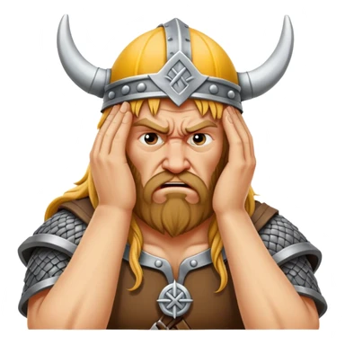 danish viking facepalm realistic sticker