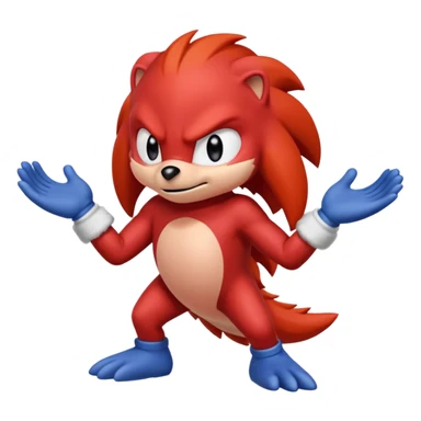 Sonic the hedgehogs friend knuckles a red animal with peach arms and white gloves sticker