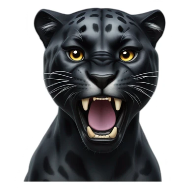 hyper realistic black panther roaring sticker