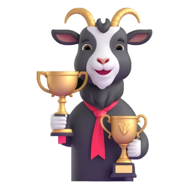 champion goat with trophy sticker