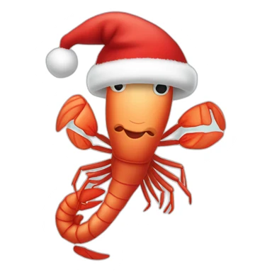 Funny shrimp dressed like santa claus sticker