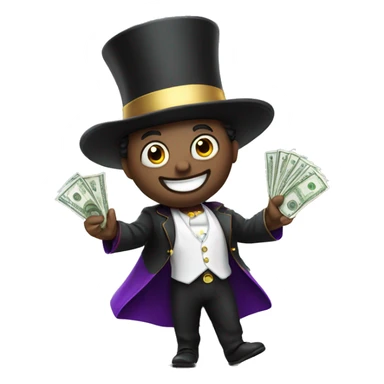 Latin magician whit hand out whit bag of money  sticker