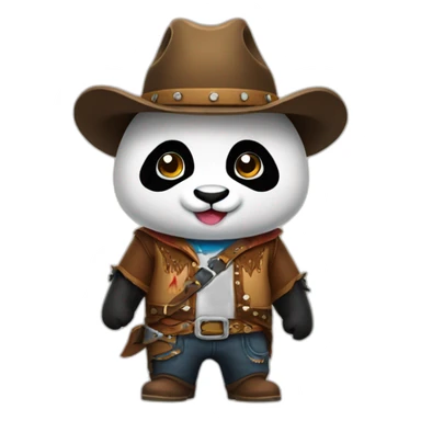 panda dressed as a cowboy sticker