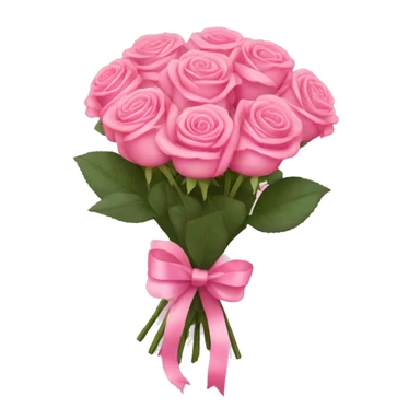 pink rose bouquet with pink ribbons  sticker