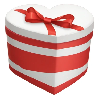 Red heart shaped box with ribbon  sticker