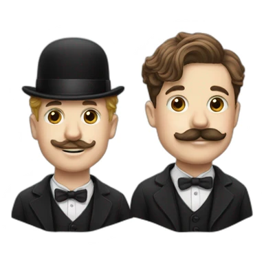 white boy with mustache Charlie chaplin sticker