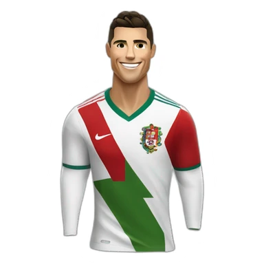 Cristiano Ronaldo haciendo su celebracion de siuuu con la equipacion de portugal sticker