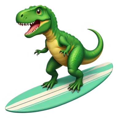 T-rex riding a surfboard  sticker