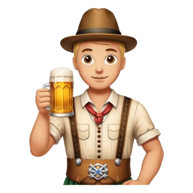 Cinematic Realistic Oktoberfest Pop Culture Emoji, depicting a vibrant celebration with beer, music, and traditional costumes rendered with dynamic textures and festive lighting. sticker