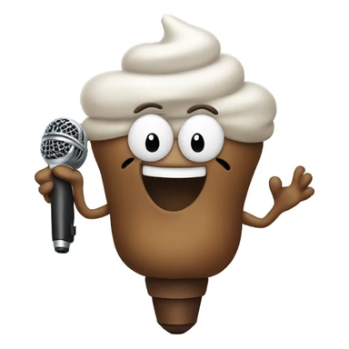 Poop with a microphone  sticker