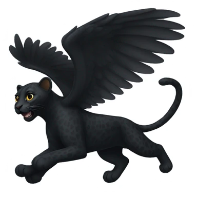 winged black leopard flying sticker