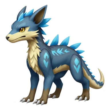 Manectric-Luxray-Cubone-Trico-Marowak-Draco-Fakémon-hybrid-creature (full body), 4 legs sticker