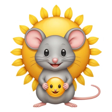 A mouse inside of a gray sun ☀️ 🐭 sticker
