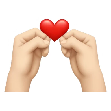 Two hands, one reaching down from the top and the other reaching up from the bottom, with a red heart positioned between them. Minimalist design sticker