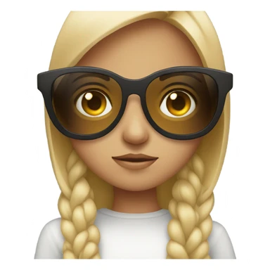 Girl with sunglasses eye rolling  sticker