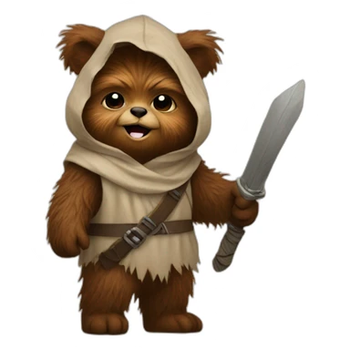 ewok celebrating sticker