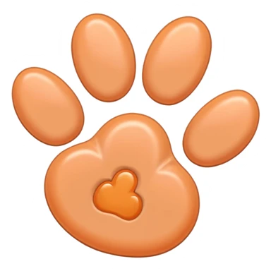 a very light pale pastel apricot pawprint sticker