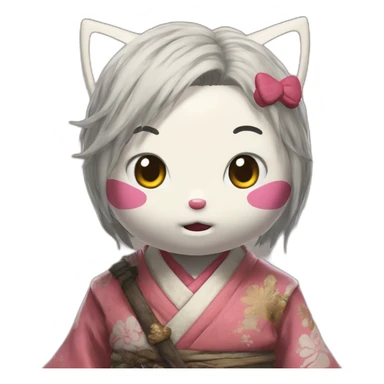 hello kitty in sekiro sticker