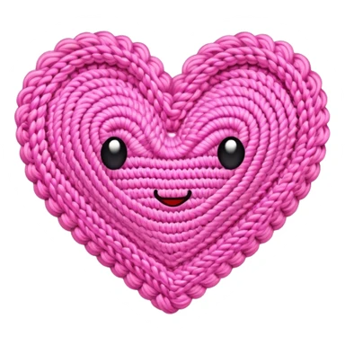 crocheted pink heart sticker