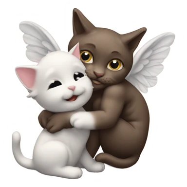 Cat kissing Cupid sticker
