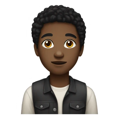 black teenager with black hair and brown eyes sticker