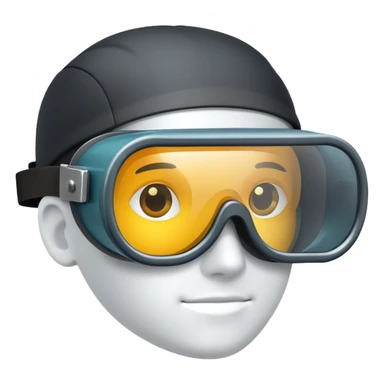 protective welding glasses, frameless design with dark tinted lenses, safety eyewear sticker