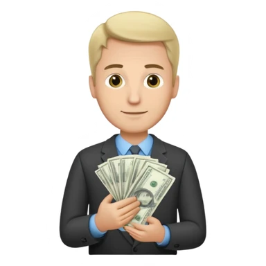 rich guy with money in hand sticker