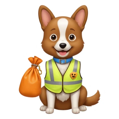 dog, Waste Management, safety vest, poop bag sticker